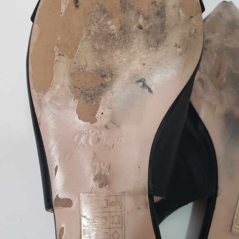 J.Crew Black Studded Bow Slingback Sandals 7.5 - Picture 7 of 10
